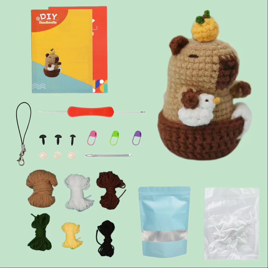 Crochet Capybara Backpack Pendant Doll Kit