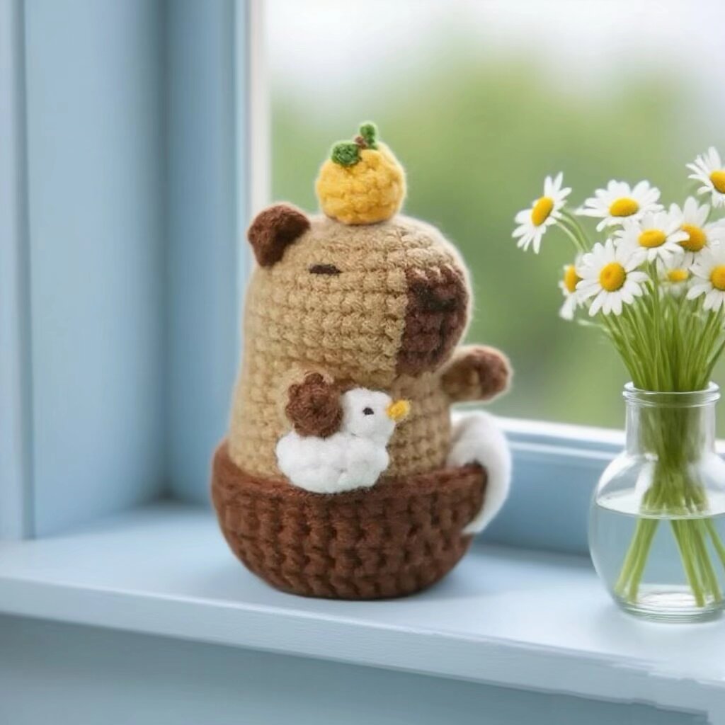 Crochet Capybara Backpack Pendant Doll Kit