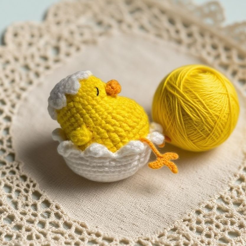 Crochet Chick Doll Kit Cute Egg Shape Design