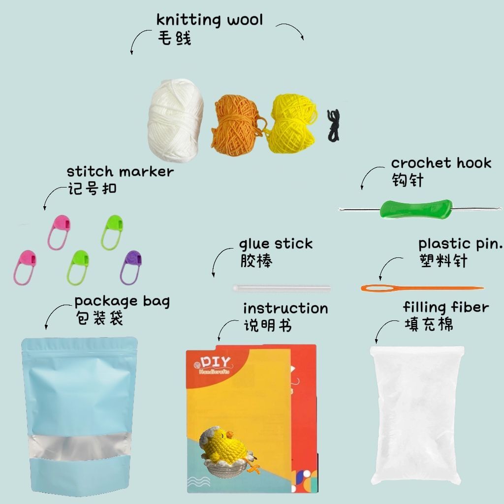 Crochet Chick Doll Kit Cute Egg Shape Design