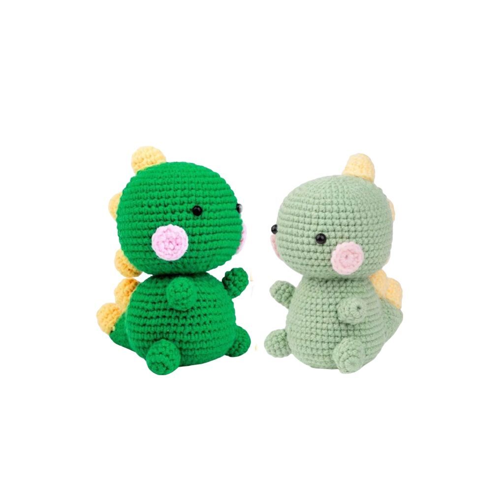 Amigurumi Dinosaur Crochet Kit Plush Keychain Set