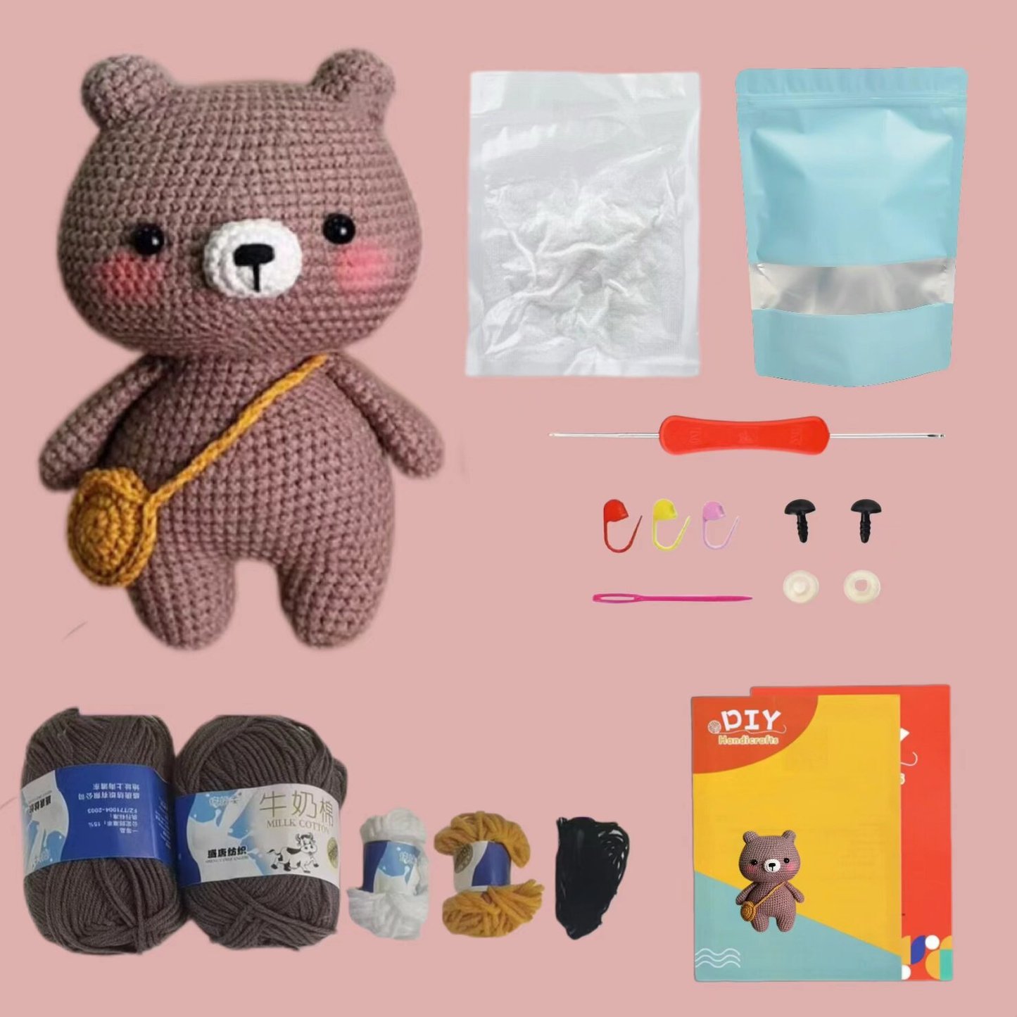 Crochet Teddy Bear Doll Kit Easy Beginner Toy