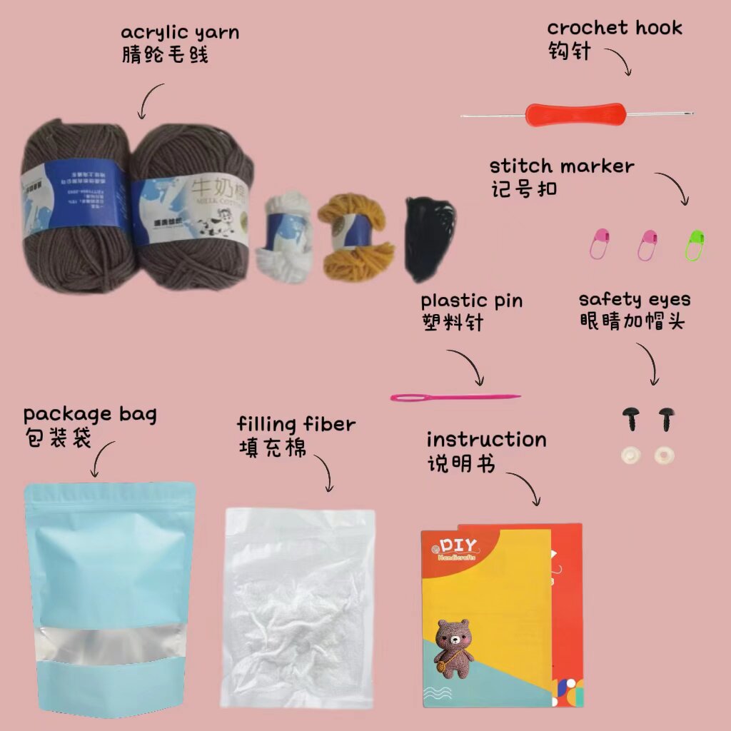 Crochet Teddy Bear Doll Kit Easy Beginner Toy