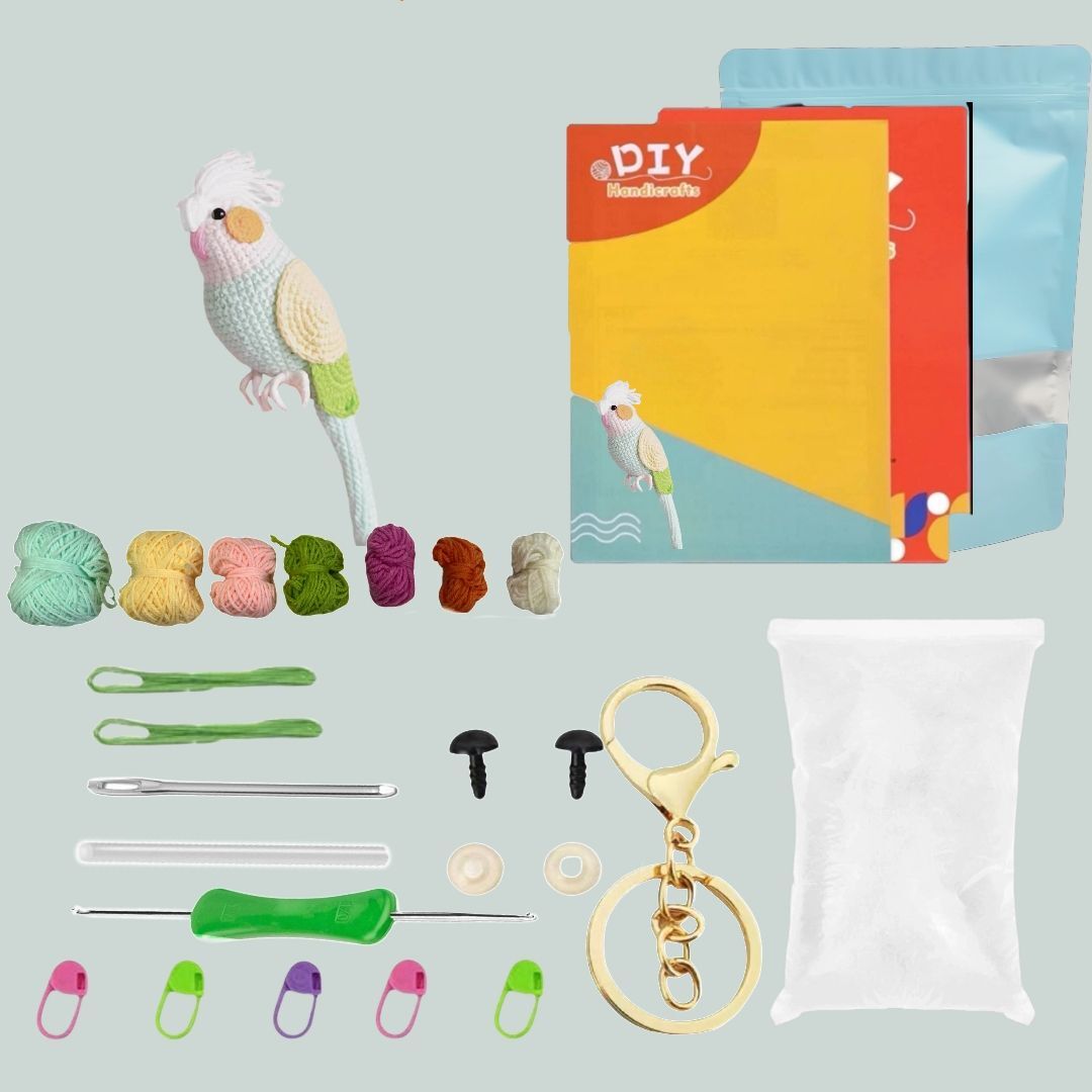Crochet Cockatoo Doll Kit Cute Parrot Plush