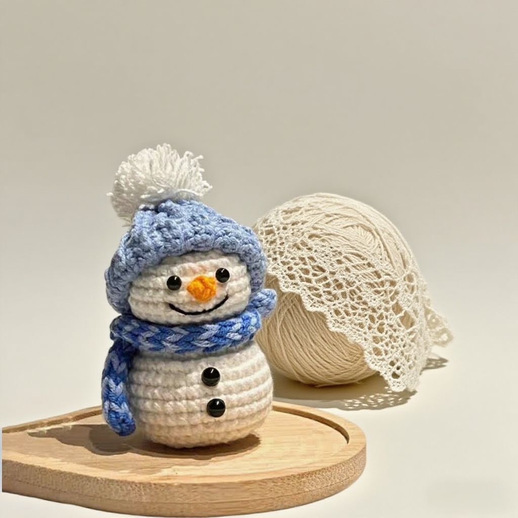 Crochet Snowman DIY Kit Holiday Plush Decoration