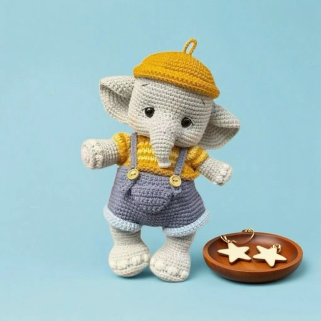Crochet Elephant Doll Kit Beginner Friendly Yarn Set