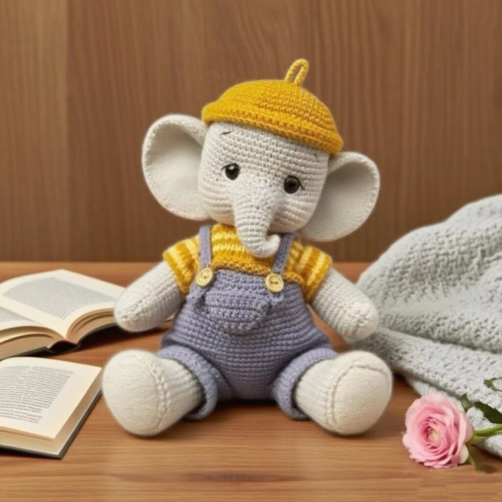 Crochet Elephant Doll Kit Beginner Friendly Yarn Set