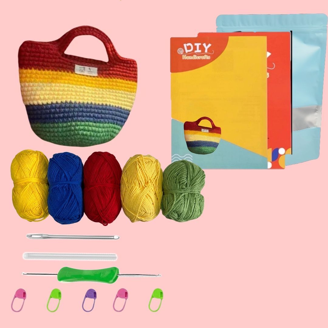 Crochet Rainbow Bag Doll DIY Kit