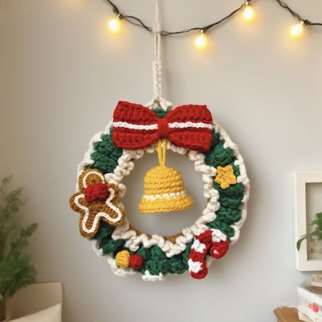 Crochet Christmas Wreath DIY Craft Kit