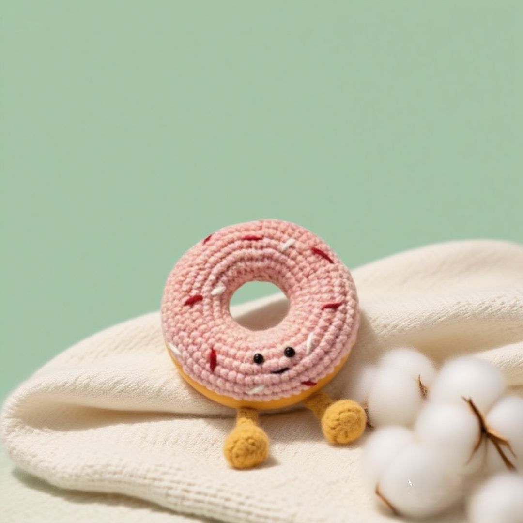 Crochet Donut Keychain Plush DIY Kit