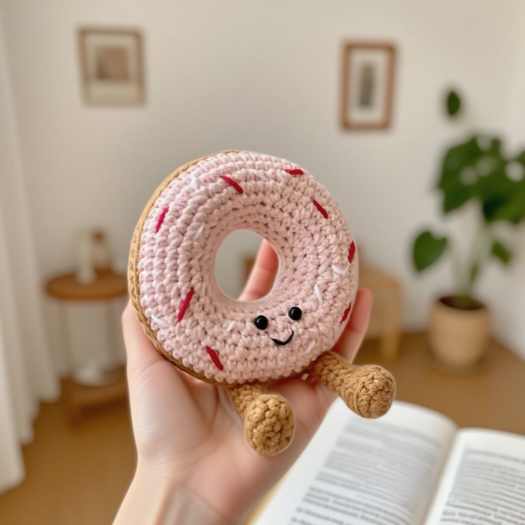 Crochet Donut Keychain Plush DIY Kit