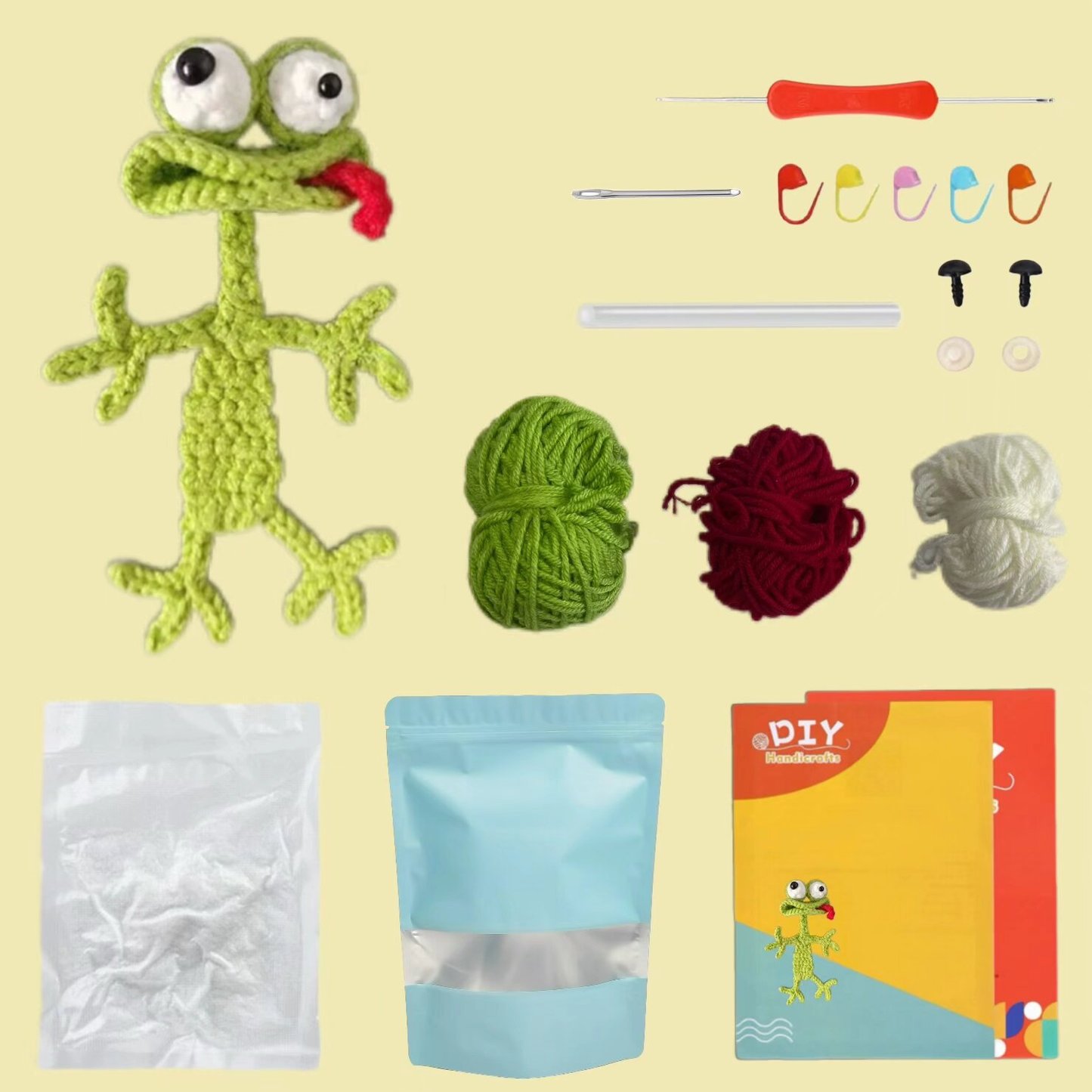 Crochet Frog Bookmark DIY Craft Kit