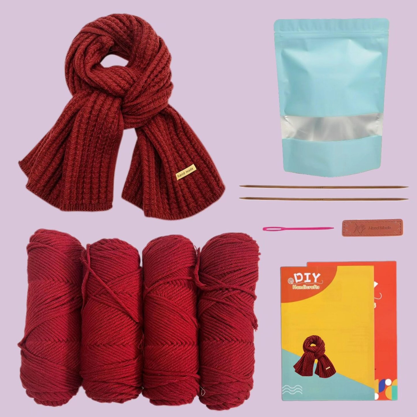 Crochet Scarf Knitting Kit Cozy Winter Accessory