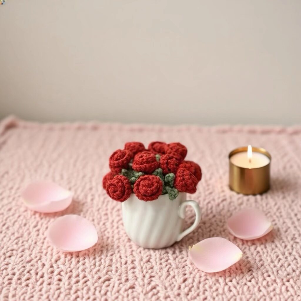 Crochet Rose Coaster Starter Kit Floral Cup Mat