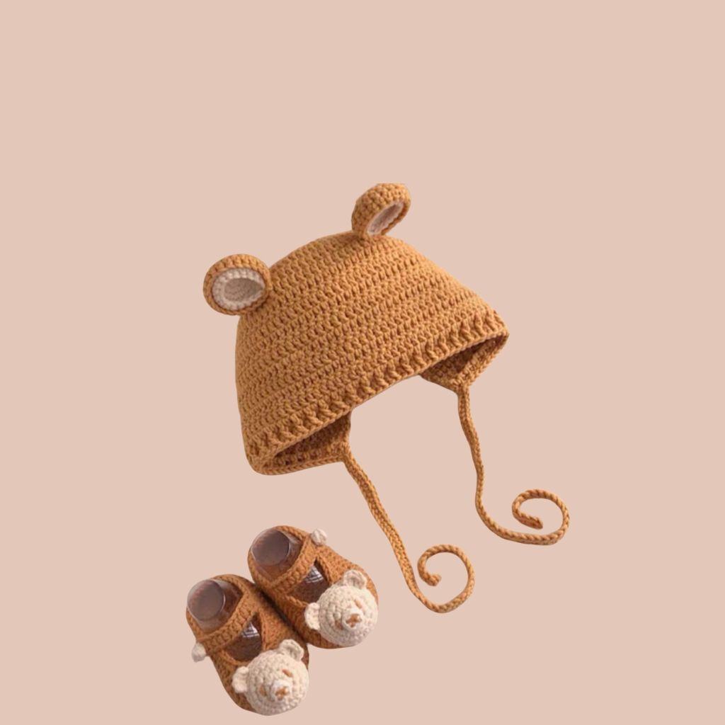 Crochet Baby Hat and Shoes Kit Cotton Yarn