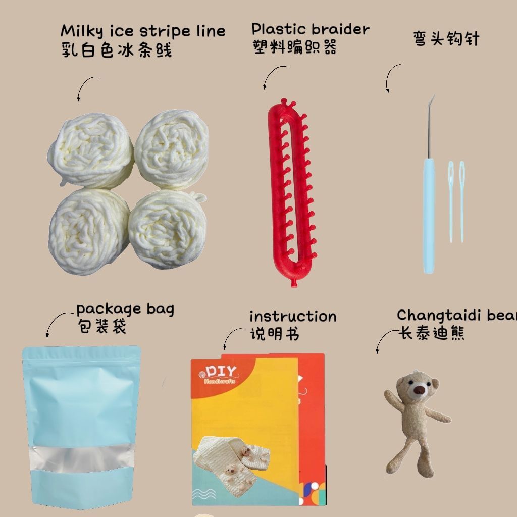 Crochet Bear Scarf Amigurumi Kit Winter Accessory