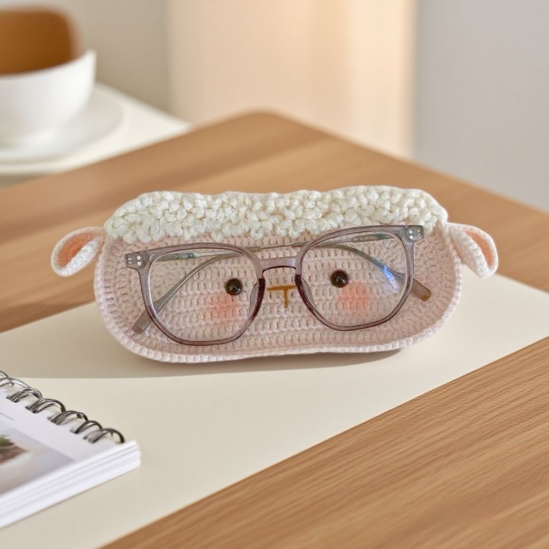 Crochet Sheep Eyewear Holder Kit Soft Yarn Design