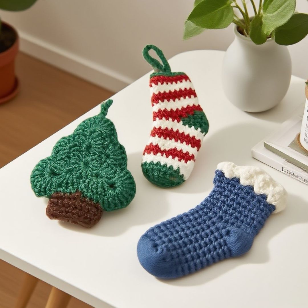 Crochet Christmas Tree Keychain Kit DIY Craft