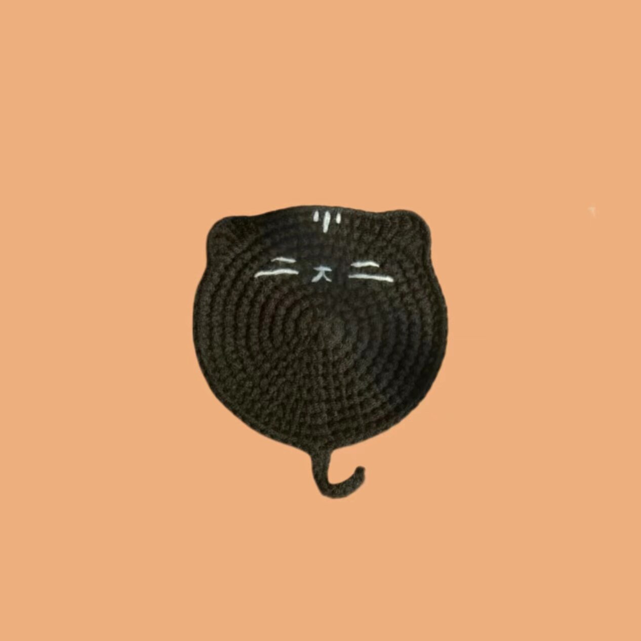 Crochet Cat Coaster Kit Animal Cup Mat with Tail