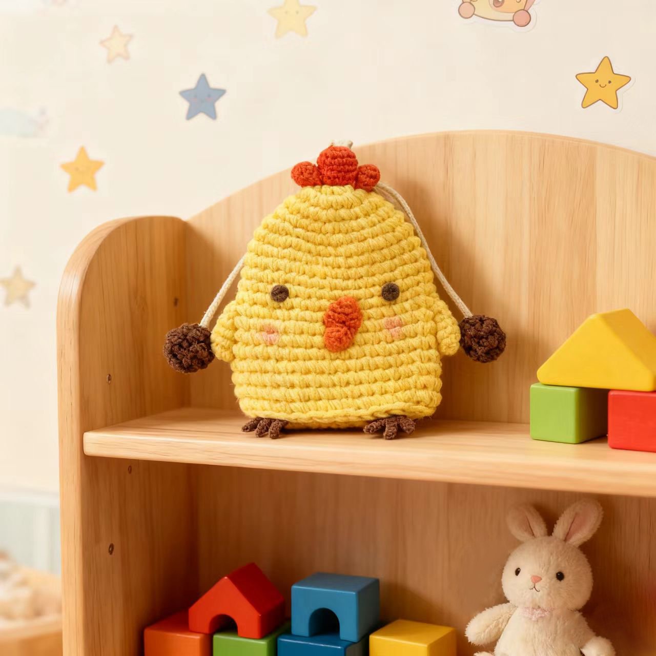 Crochet Chicken Keychain Hen Charm