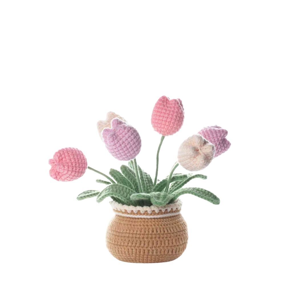 Crochet Tulip Flower Pot Kit for Beginners