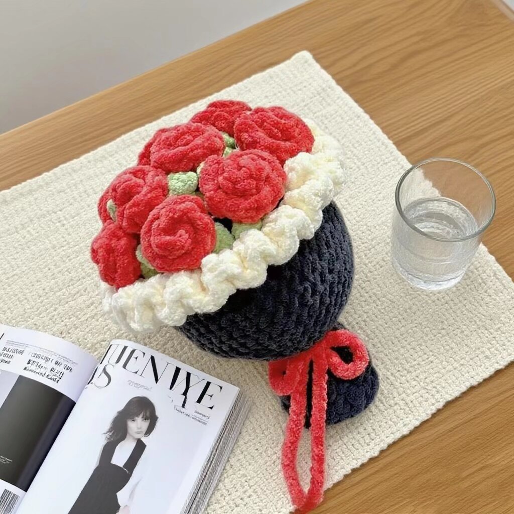 Crochet Rose Bouquet Doll Kit Handmade Gift Idea