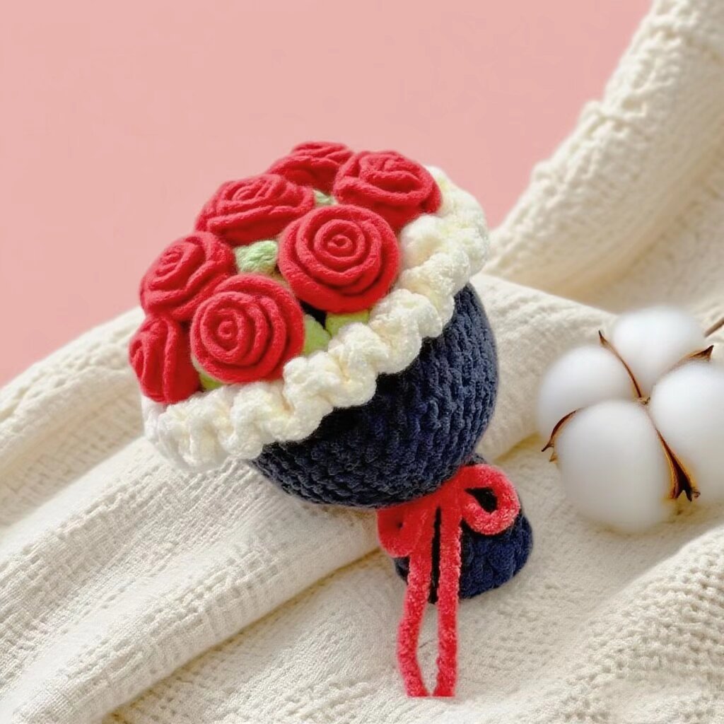 Crochet Rose Bouquet Doll Kit Handmade Gift Idea