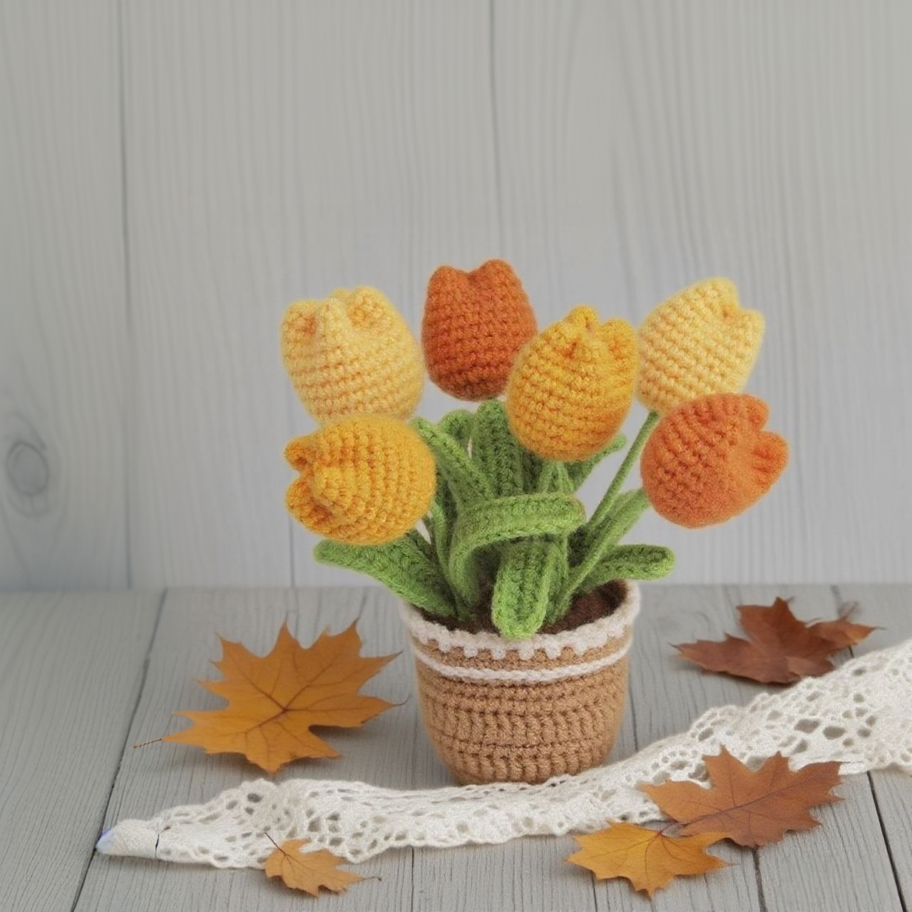Amigurumi Flower Doll Crochet Kit Tulip Plant Style