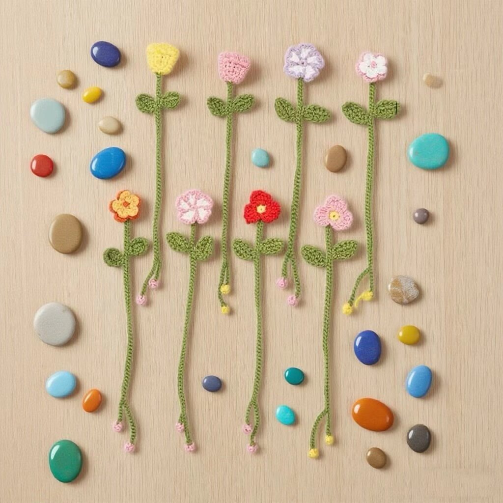 Crochet Flower Bookmark Kit Handmade Gift Set
