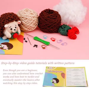 Crochet Hedgehog Doll Set Sale at Low Price DIY Wool Yarn Knitting Kit