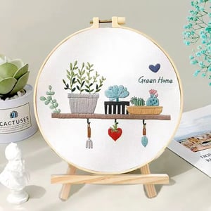 Factory Direct Sell DIY Knit Kits Hollowed Fabric Flowers Hang Picture