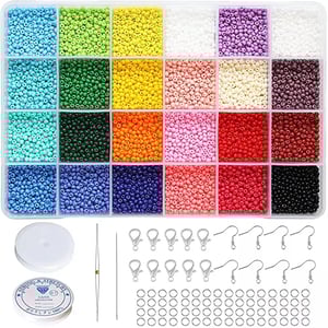 Factory Wholesale Selling 24 Colors 2mm Glass Seed Beads Kits