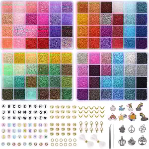 Sale at Wholesale Price 24 Color Glass Seed Beads Jewelry Making Kits