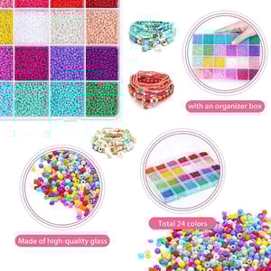 Factory Direct Selling 24 Grids Glass Seed Bead DIY Jewelry Making Kit
