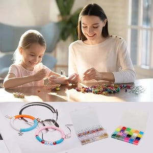 28 Grids Loose Letter and Smile Beads 6mm Color Polymer Clay Beads Kit
