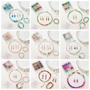 Wholesale Natural Stone Beaded Making DIY Bracelet Necklace Beads Set