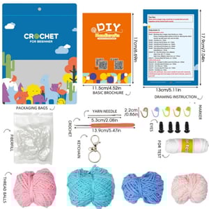 Wholesale Jellyfish DIY Craft Crochet Kits Knitting Yarn Hook Tool Set