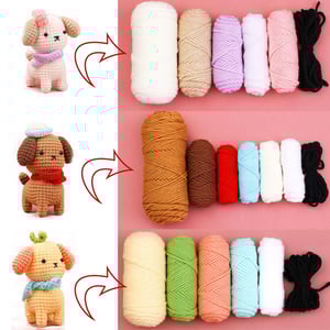 Factory Direct Selling Crochet Animal Dog Kits Knit Yarn DIY Doll Set