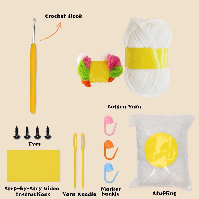 Wholesale Animal Knit Sets DIY Rabbit & Carrot Crochet Materials Kits