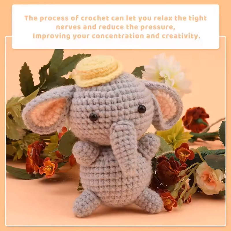 Sale at Wholesale Price Elephant Crochet Set DIY Yarn Weaving Doll Kit
