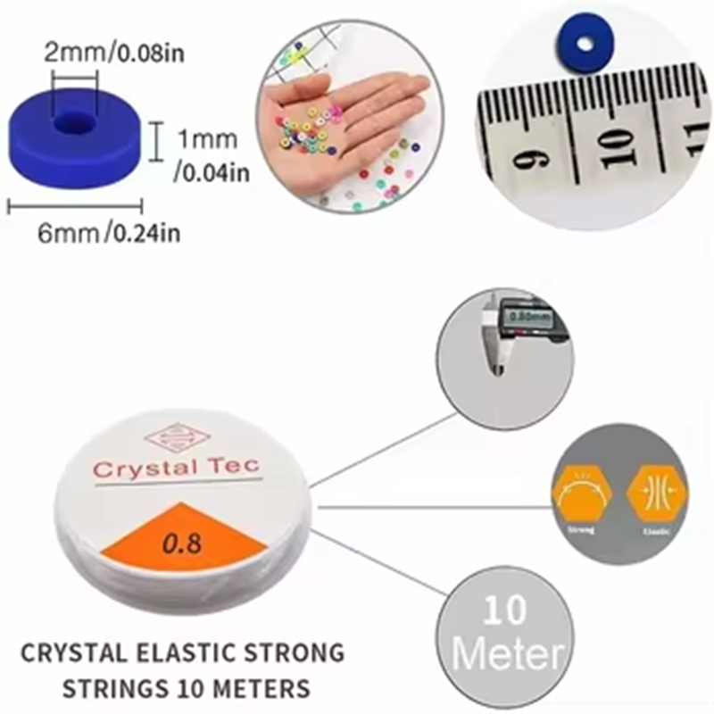 Factory Wholesale Sell Christmas Style 6mm Polymer Clay Beads Set