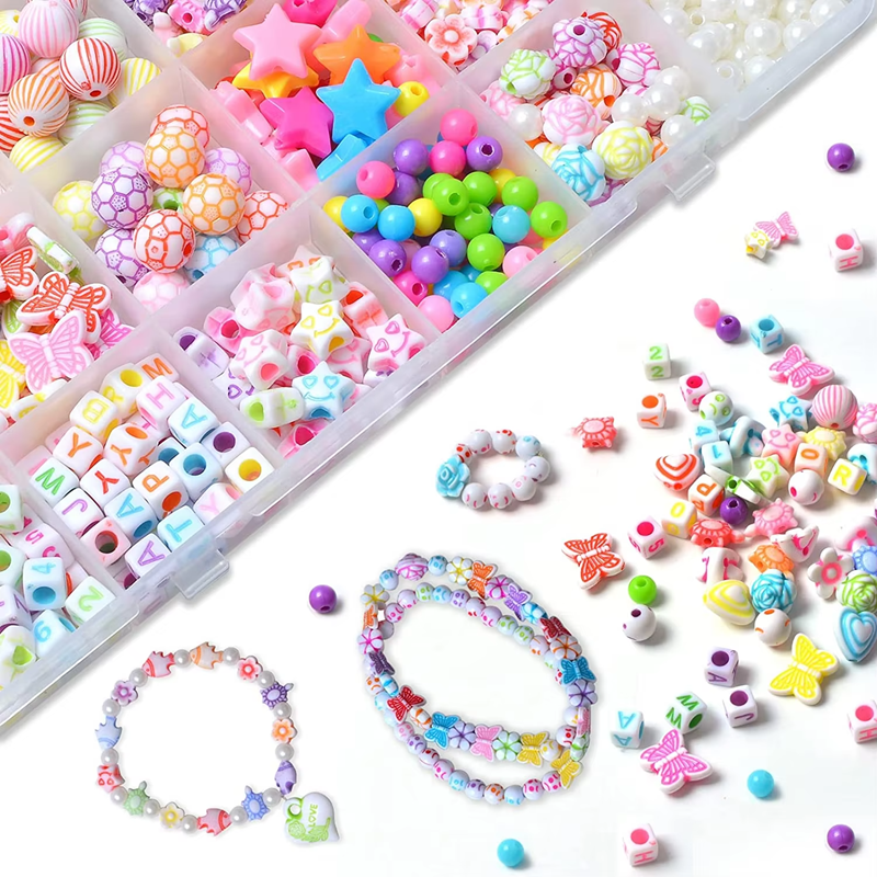 Factory Wholesale Hot Selling Colorful Mixed Acrylic Beads Kit