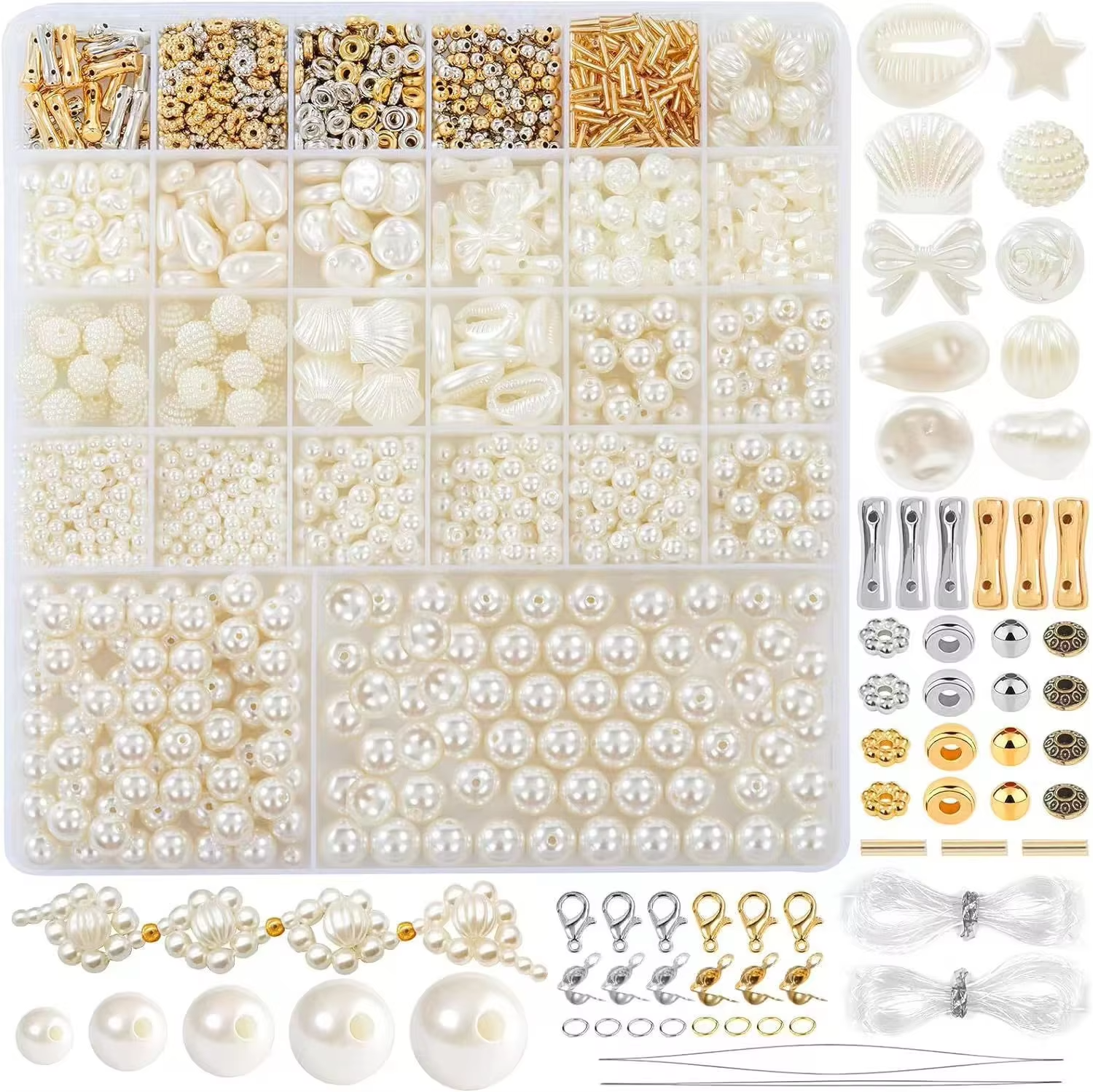 Wholesale Sell Imitation Irregular Pearls with Gold Color Spacer Beads