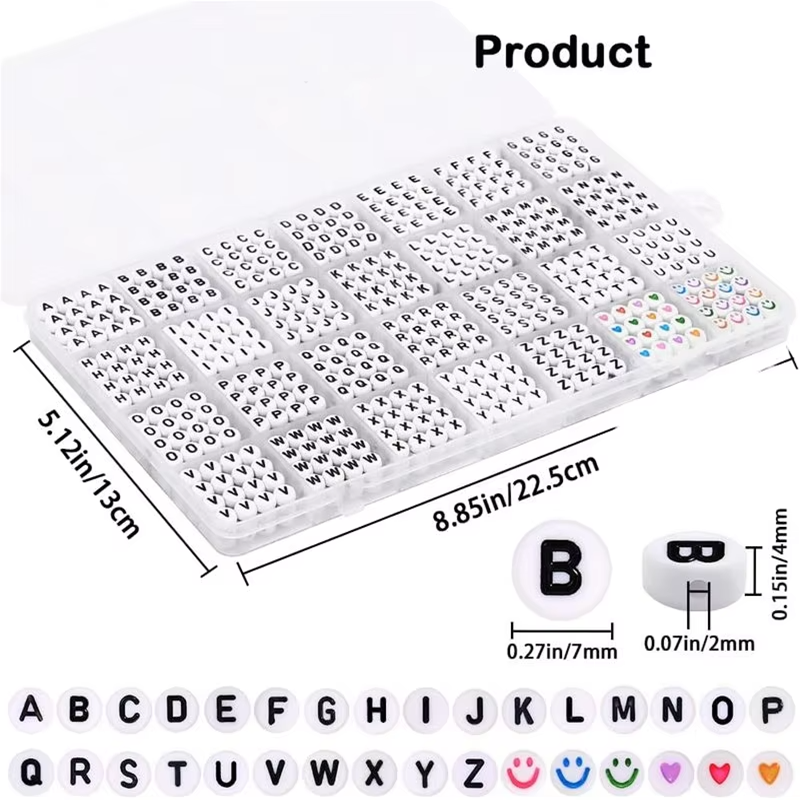Factory Wholesale DIY Letter Beads and Colorful Heart Beads Kits