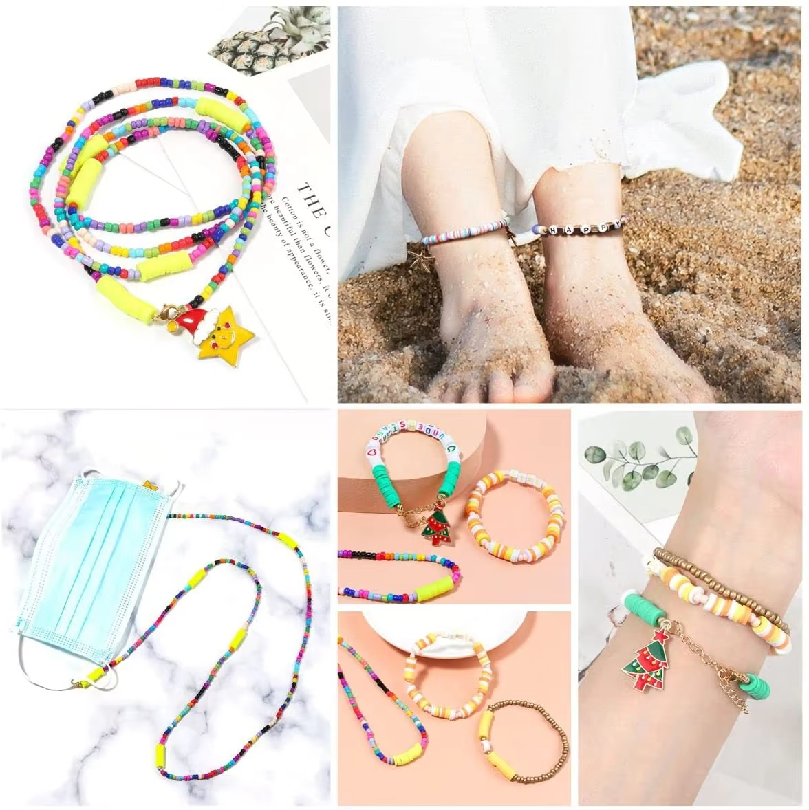 Factory Selling 24 Colors Polymer Clay Beads Kit with Letter Beads Kit