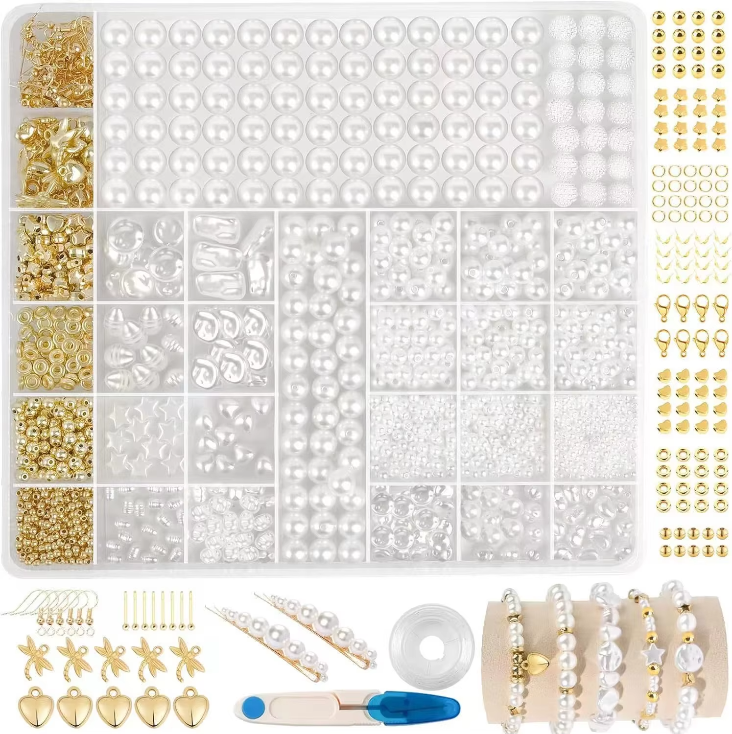 Wholesale Sell Imitation Irregular Pearls with Gold Color Spacer Beads