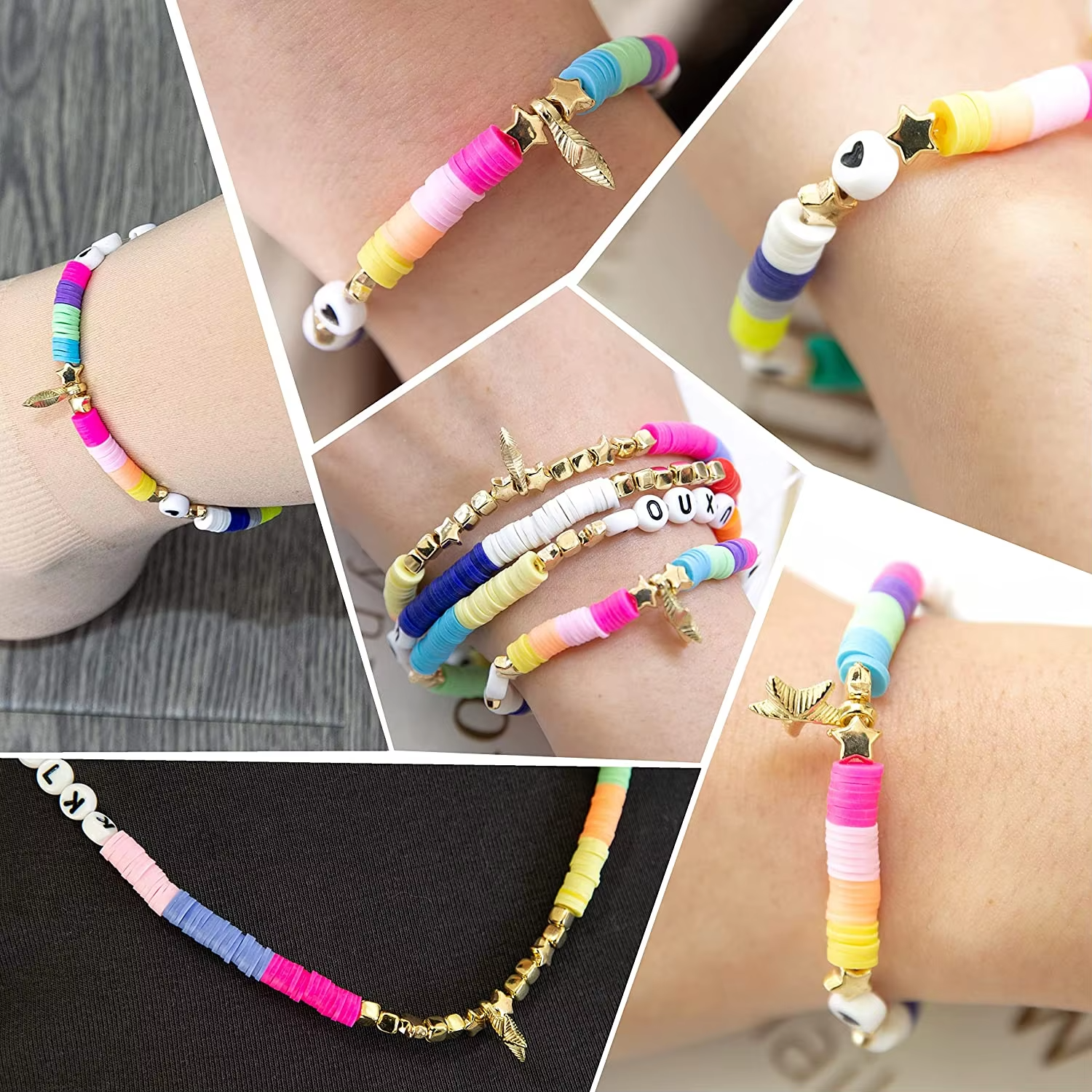 Factory Selling 24 Colors Polymer Clay Beads Kit with Letter Beads Kit