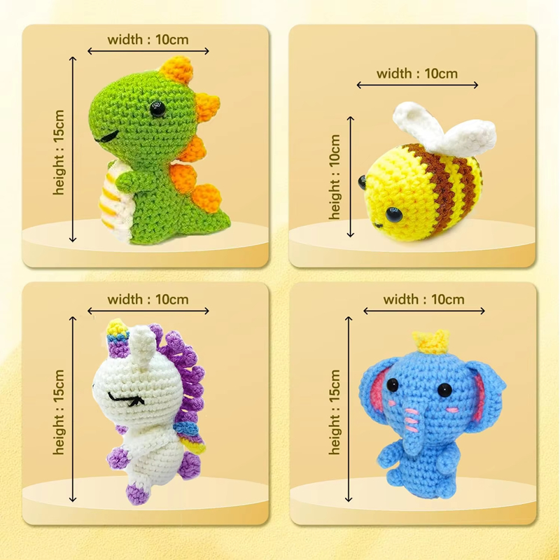 2024 Hot Sell Animal Crochet Kits for Beginners DIY Weaving Doll Set