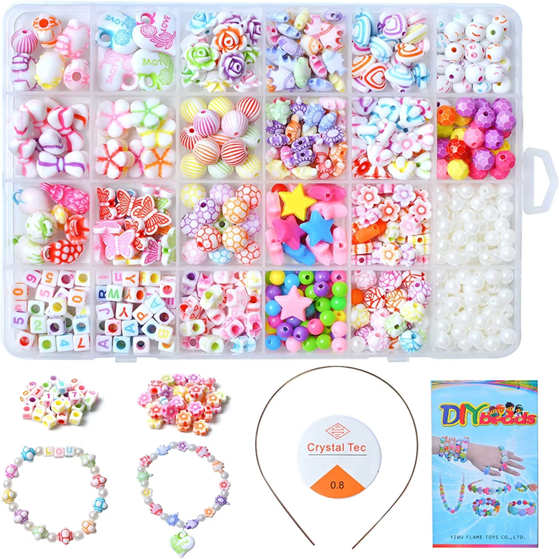 Factory Wholesale Hot Selling Colorful Mixed Acrylic Beads Kit