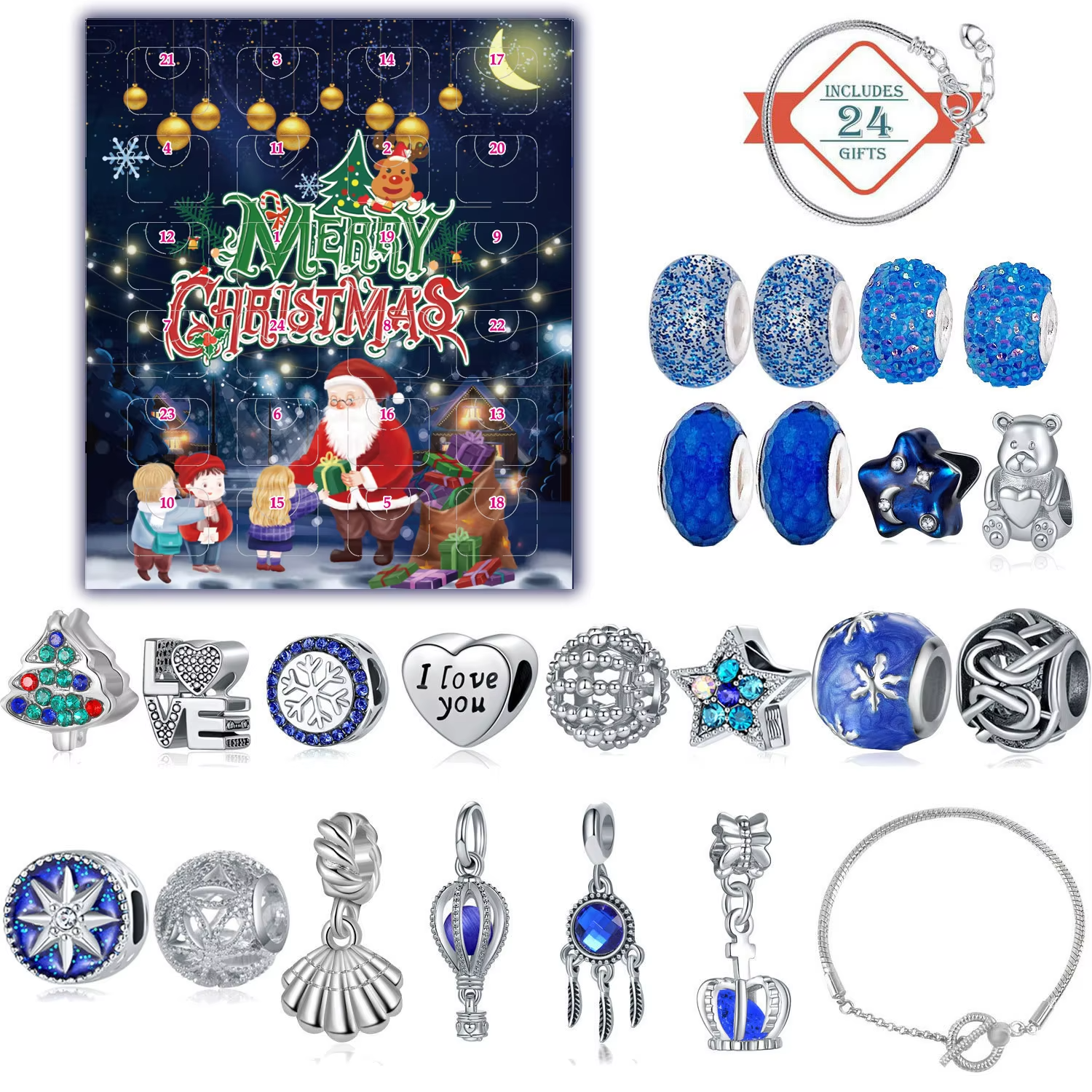 Charm Bracelet Making Kit Crystal Beads Jewelry Making Christmas GIfts